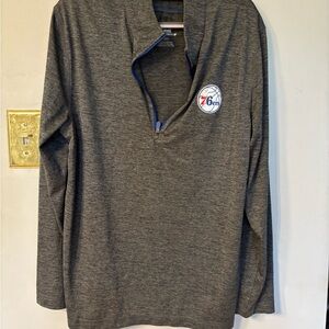 76ers Gray Pullover with Blue Trim